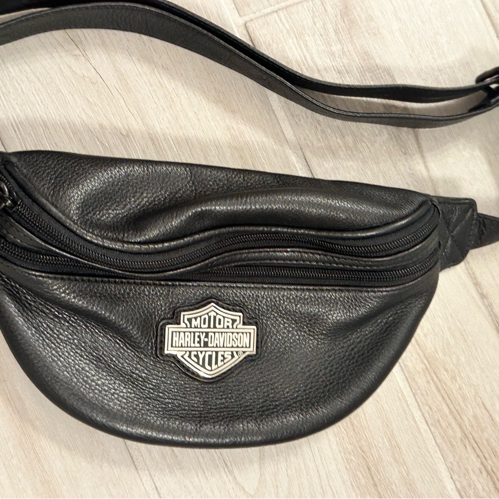 Harley-Davidson Black Leather Belt Bag